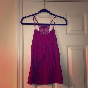 American Eagle ruffle crochet tank top